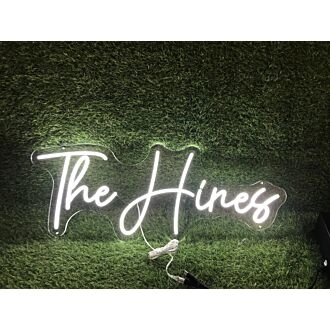 Brighten Up Your Space: The Hines White LED Neon Sign for Home, Office, Bars, and Weddings.