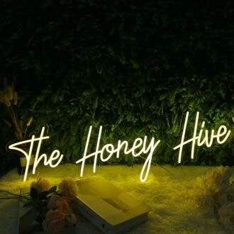 The Honey Hive Yellow Neon Sign