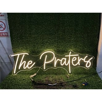 Brighten Up Your Space: The Praters Custom LED Neon Sign for Home Decor, Office Ambiance, and Vibrant Storefront Display.