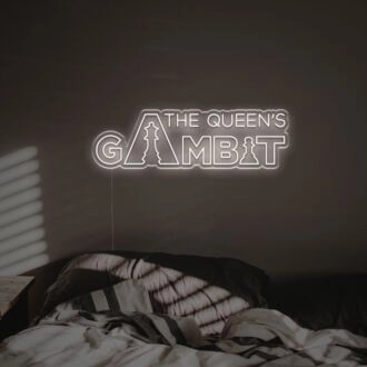Brighten Your Chess Club, Home Office, or Game Room with The Queen's Gambit LED Neon Sign.