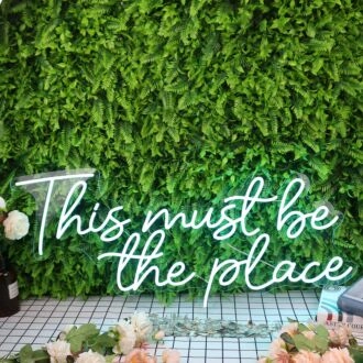 This Must Be The Place Blue Neon Sign for Positive and Fun Spaces