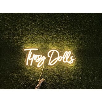 Elevate Your Bar, Event, or Boutique Decor with the Unique Charm of Tipsy Dolls Custom LED Neon Sign.