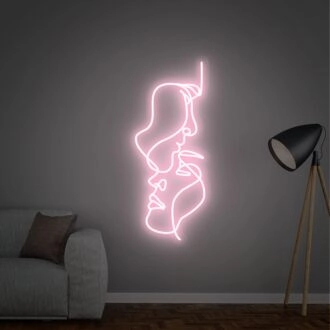 Brighten Up Any Space: Two Face Neon Sign, Ideal for Home Decor, Office Ambiance, Bars, Cafes, and Vibrant Weddings or Parties.