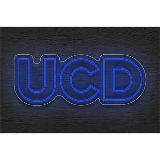 Brighten Up Your Space: Ucd LED Neon Sign for Home Decor, Office Ambiance, and Vibrant Party Settings.