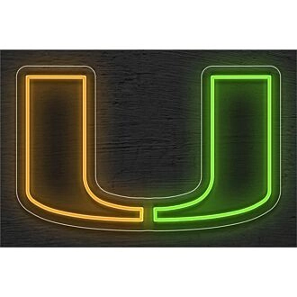 Brighten Your Game Day Celebrations and Home Bar with the University Of Miami Logo LED Neon Sign.