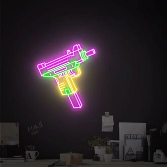 Transform your space into a vibrant oasis for parties, home bars, or gamer rooms with the Uzi Arm Led Neon Sign.