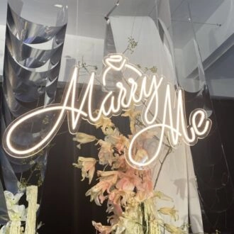 Marry Me Romantic Wedding Letters Style 1 Neon Sign