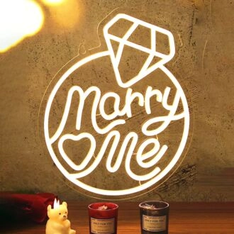 Marry Me Diamond Ring Neon Sign