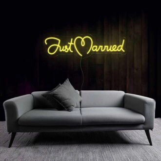 Just Married Wedding Celebration Neon Sign