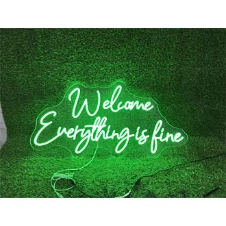 Brighten Your Bar, Storefront, or Office: Welcome Everything Is Fine Custom Business LED Neon Sign for an Inviting Atmosphere