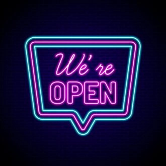 We're Open Neon Sign for Businesses and Shops