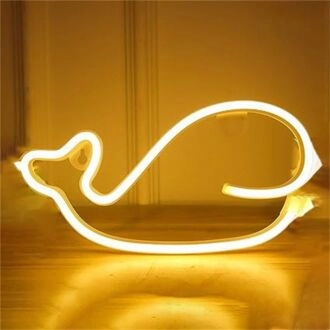 Brighten Your Space: Whale LED Neon Sign for Home Decor, Office Ambiance, and Bar Settings.