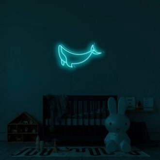 Whale Neon Sign for Ocean Themed Decor