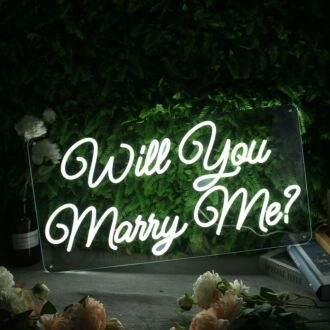 Will You Marry Me White Neon Sign