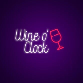Wine O Clock Neon Sign Celebrate wine time with this fun sign