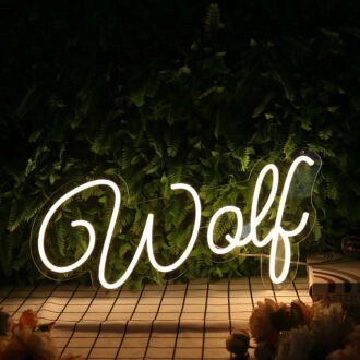 Wolf Yellow Neon Sign
