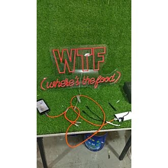 Brighten Your Kitchen or Dine-In Area: WTF Where Is The Food Red LED Neon Sign Perfect for Home Decor and Restaurants