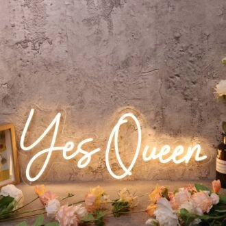 Yes Queen Yellow Custom Neon Sign for Empowering and Fun Spaces
