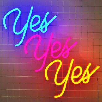 Yes Yes Yes Neon Sign brings enthusiasm to any decor