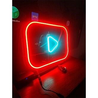 Brighten Your Entertainment Space or Office with Youtube LED Neon Sign - Perfect for Content Creators and Social Gatherings.
