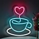 Create a cozy cafe vibe in your kitchen or enhance the ambiance of your coffee shop with the Sweet Coffee Cup With Heart Artistic LED Neon Art Sign.
