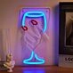 Enhance Your Home, Bar, or Party Ambiance with the Wine Glass Shaped Night Lights LED Neon Sign.