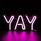 Brighten Your Space: Yay Cute LED Neon Sign - Perfect for Home Decor, Bars, and Weddings.