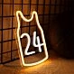 Brighten Your Space: Yellow And White No 24 LED Neon Light for Home, Office, and Bar Ambiance Enhancement.
