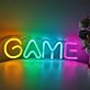 Brighten Your Game Room and Elevate Parties with the Yellow Green Ice Blue Game Letter LED Neon Sign.