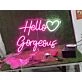 Brighten Up Your Space: Hello Gorgeous With Heart LED Neon Sign for Weddings, Bars, and Chic Home Decor