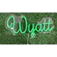 Bring a Personal Touch to Weddings, Bars, and Home Decor with the Personalize Wyatt LED Neon Sign.