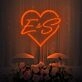 Customized Initials Heart Neon Sign