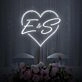 Customized Initials Heart Neon Sign