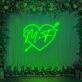 Customized Initials with Arrow Neon Sign with Heart