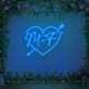 Customized Initials with Arrow Neon Sign with Heart