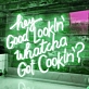 Hey Good Lookin', Whatcha Got Cookin' Neon Sign Add Retro Flair to Your Space