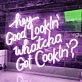 Hey Good Lookin', Whatcha Got Cookin' Neon Sign Add Retro Flair to Your Space