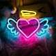 Brighten Up Your Space: Perfect for Weddings, Bars, and Cozy Home Decor - Angelic Deep Pink Heart Neon Sign