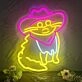 Add a Whimsical Charm to Your Home, Bar, or Party Ambiance with the Cat In Dark Pink Cowboy Hat Room Neon Sign.
