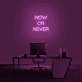 'Now Or Never' neon sign