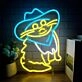 Brighten Your Bar, Office, or Home Decor with a Charming Touch using the Cute Cat In Ice Blue Cowboy Hat Neon Sign.