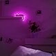Brighten up your bedroom, kids' room, or add a whimsical touch to weddings and parties with the Dark Pink Lazy Sleeping Cat Neon Sign.