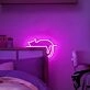 Brighten up your bedroom, kids' room, or add a whimsical touch to weddings and parties with the Dark Pink Lazy Sleeping Cat Neon Sign.