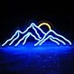 Brighten Up Your Bar, Office, or Wedding Venue with the Deep Blue Junk Mountain And Golden Sun Neon Sign.