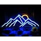 Brighten Up Your Bar, Office, or Wedding Venue with the Deep Blue Junk Mountain And Golden Sun Neon Sign.