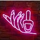 Brighten Up Your Beauty Salon or Home Vanity with the Deep Pink Hands Holding Nail Polish Neon Sign.