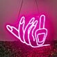 Brighten Up Your Beauty Salon or Home Vanity with the Deep Pink Hands Holding Nail Polish Neon Sign.