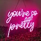 Brighten Up Your Bar, Office, or Bedroom with the Playful Glow of the Deep Pink "You're So Petty" Neon Sign.