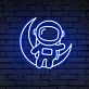 Light Up Your Space Adventure: Astronaut Sitting On The Moon Cute Neon Sign for Kids' Rooms, Play Areas, and Themed Parties