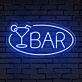 Bar Word Cocktail Glass Ellipse Frame Neon Sign: Perfect for Elevating Your Home Bar, Office, or Store Decor and Creating an Inviting Ambiance for Weddings and Parties.
